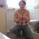 An attractive German girl wearing glasses inserts a suppository into her ass and takes a shit in 2 different scenes. About 4 minutes.